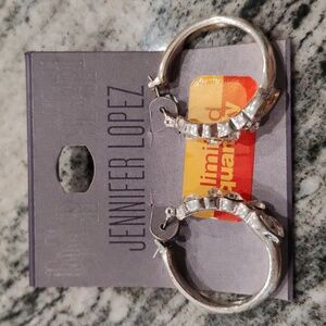 Jennifer Lopez Silver Hoop Earrings